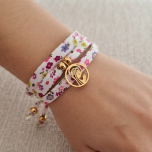 Wrap Virgencita Niña Acero & tela estampada